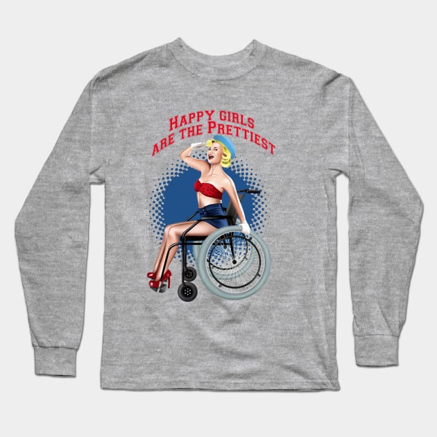 Pin up cadeirante Long Sleeve T-Shirt by Gabi_Faveri